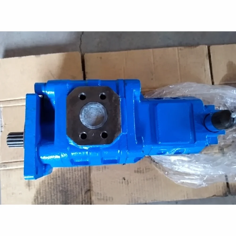 1119442003 hydraulic gear pump - shaft, flange and side port view