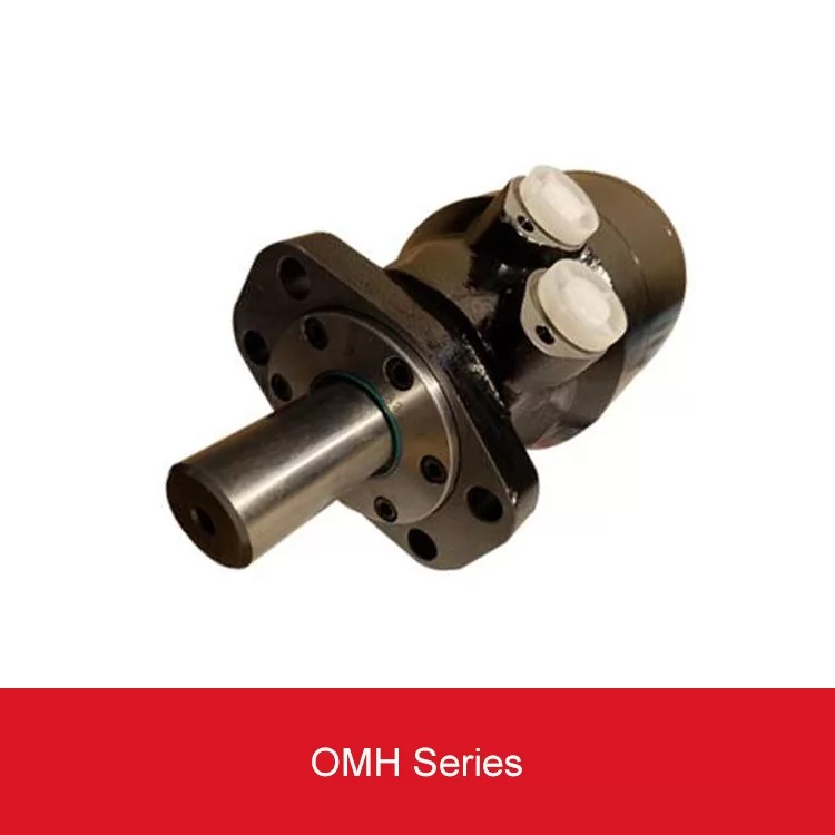 BMH OMH series keyed-shaft orbital motor with four-hole flange and side ports - structure reference