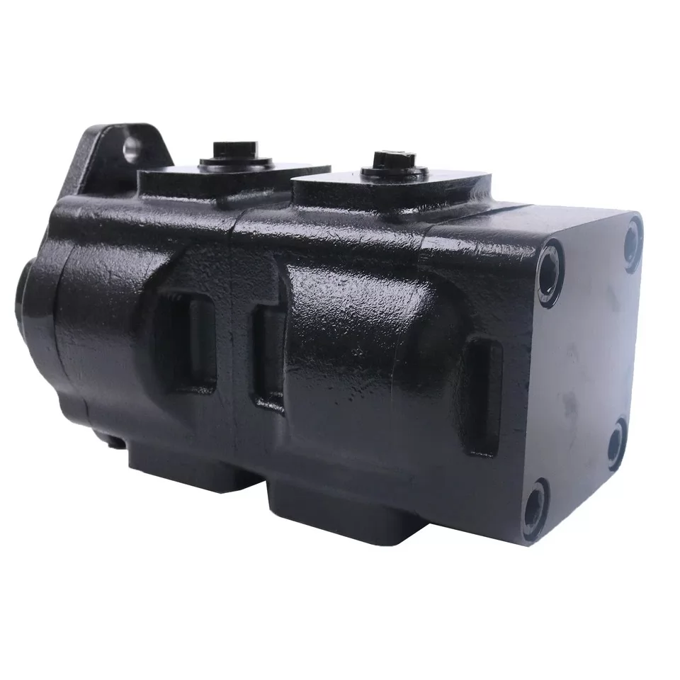 332F9030 two-section hydraulic pump rear and side view