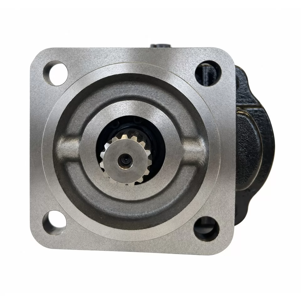 20/903300 square four-hole mounting flange and splined shaft front view