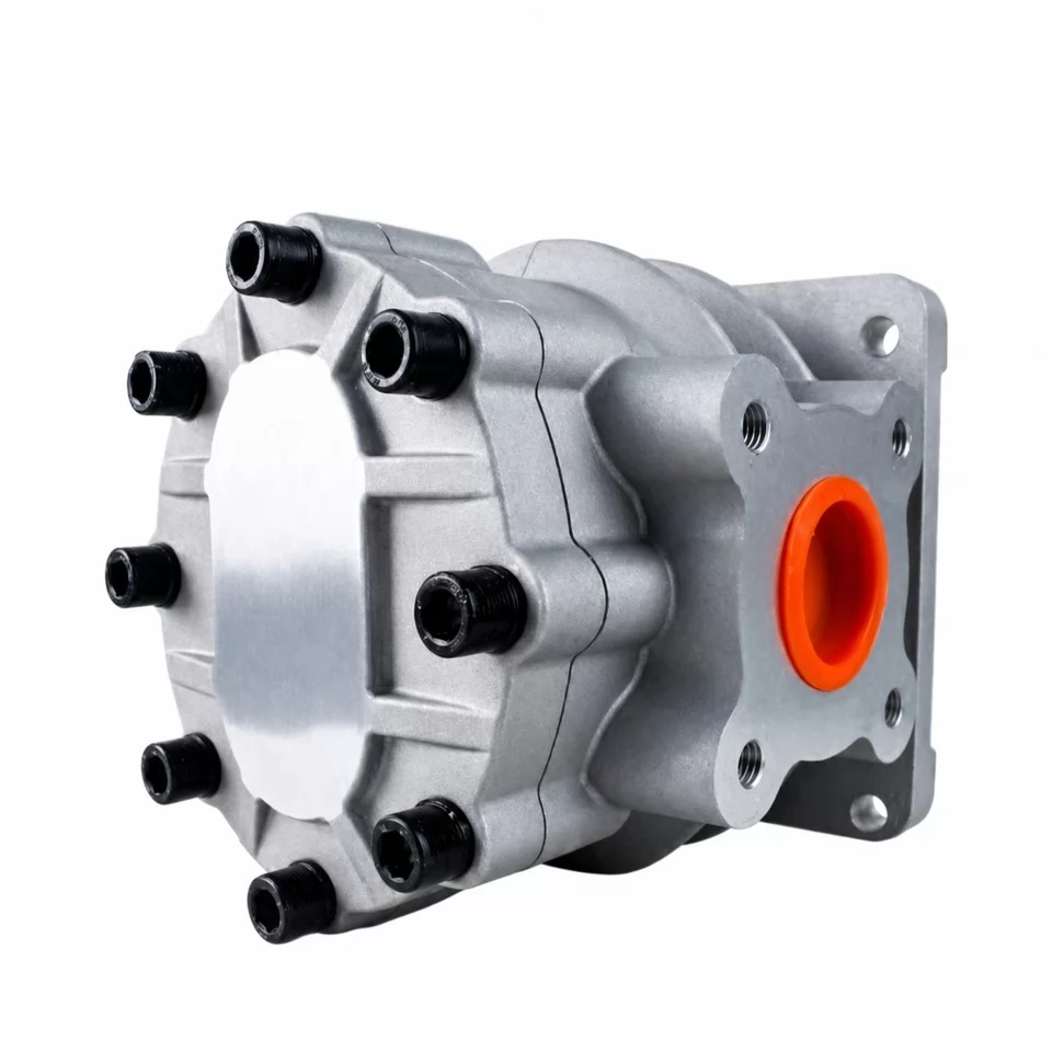 NSH100M-3 reference gear pump rear cover and port view