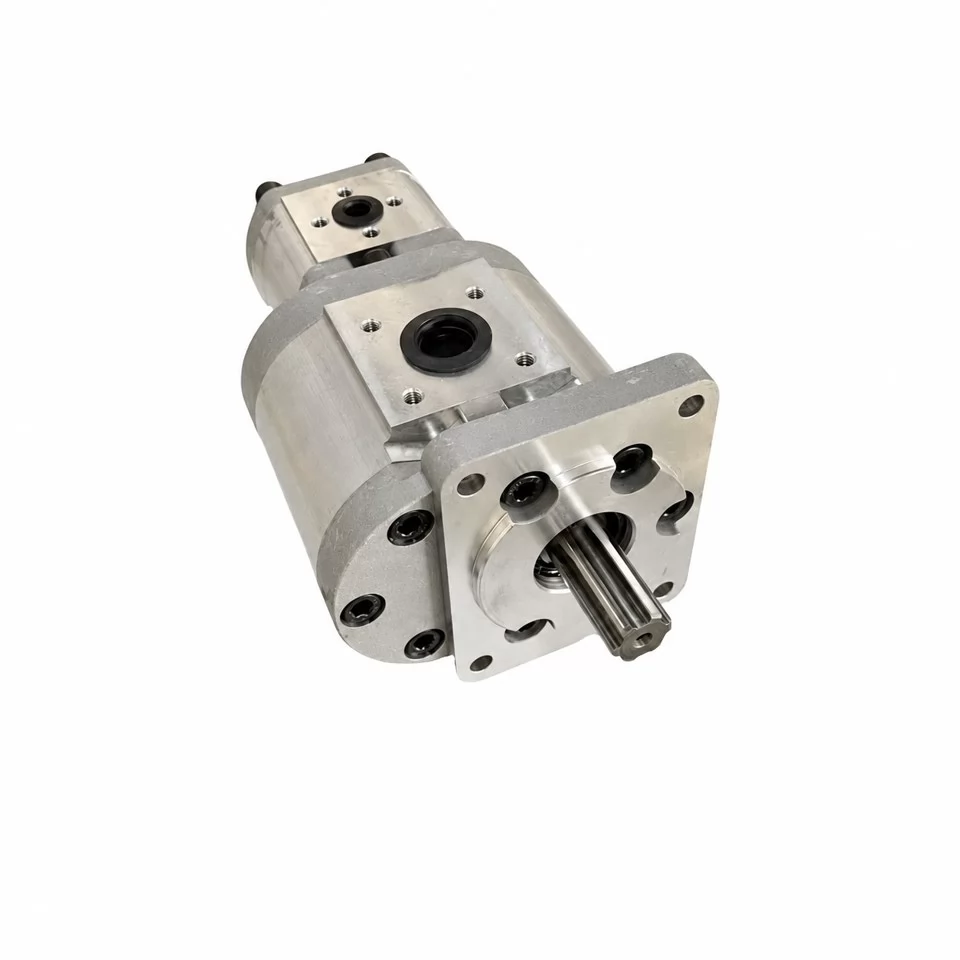 NSH32-10 tandem gear pump shaft flange and two port groups
