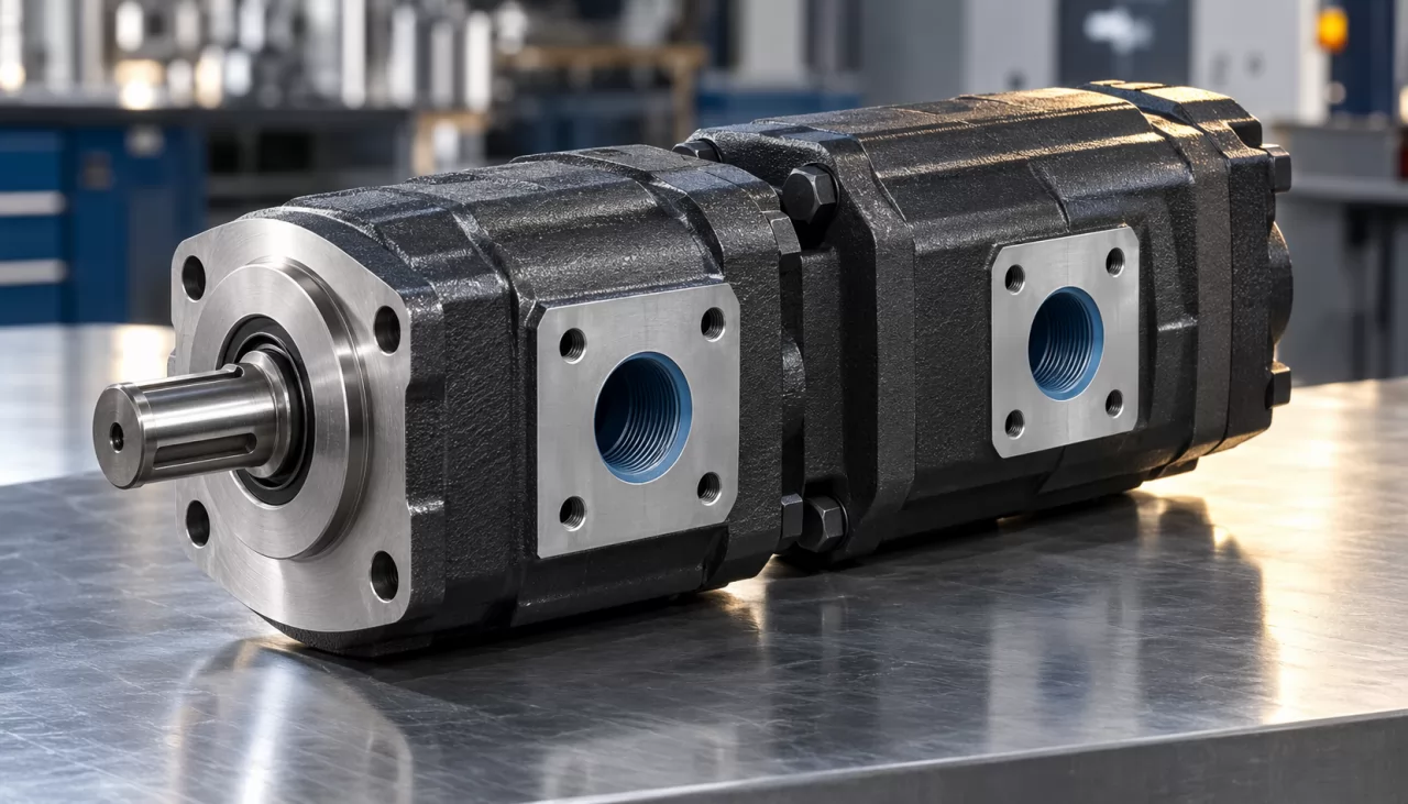 product-1280-731 Two-section tandem gear pump with its sections joined on one drive shaft
